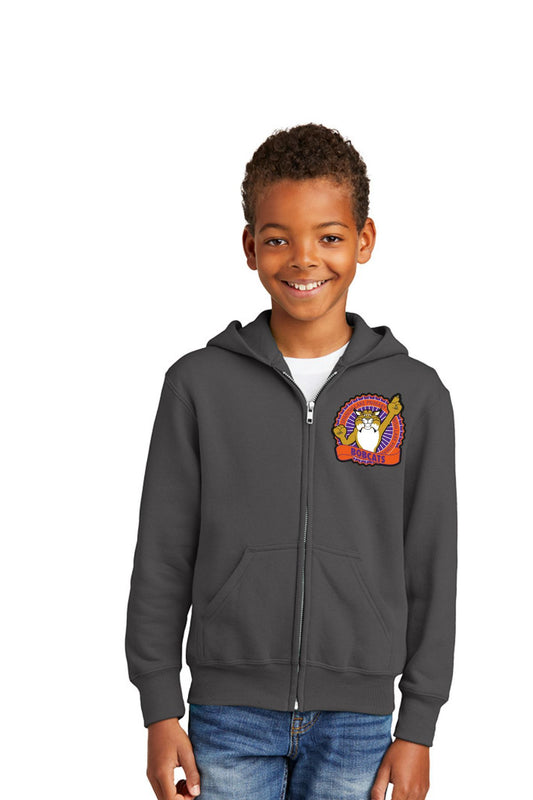 Charcoal Youth Full-Zip Hooded Sweatshirt